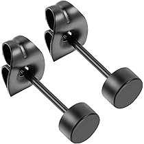 美品です。ステンレス性別:男性/女性サイズ:45cmカラー:ブラック Amazon | JewelryWe 丸型 ステンレス ピアス 黒色（ブラック） 2